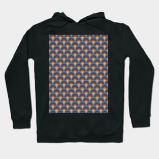 Orange and Blue Scale Seamless Pattern 1970s Inspired Hoodie